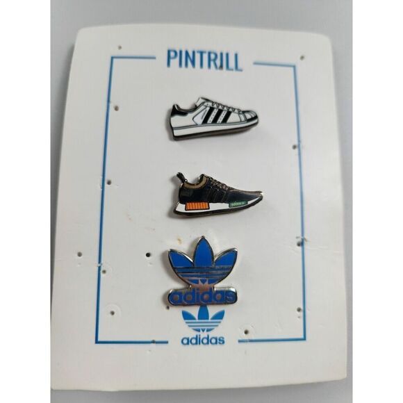 2016 Pintrill x Adidas Logo Pin Set of 3 Complexcon Pinback - Picture 2 of 4